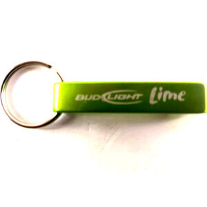 Bud Light Lime Keychain Bottle Opener, Green Metal